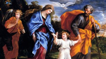 Sagrada familia caminando juntos