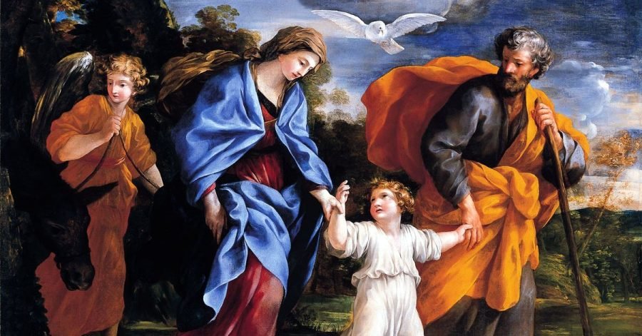 Sagrada familia caminando juntos