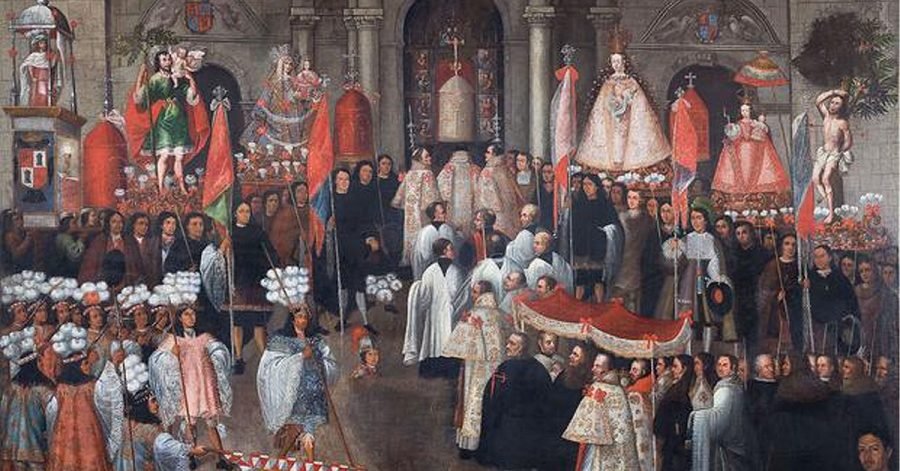 mercedarios en procesion del corpus christi